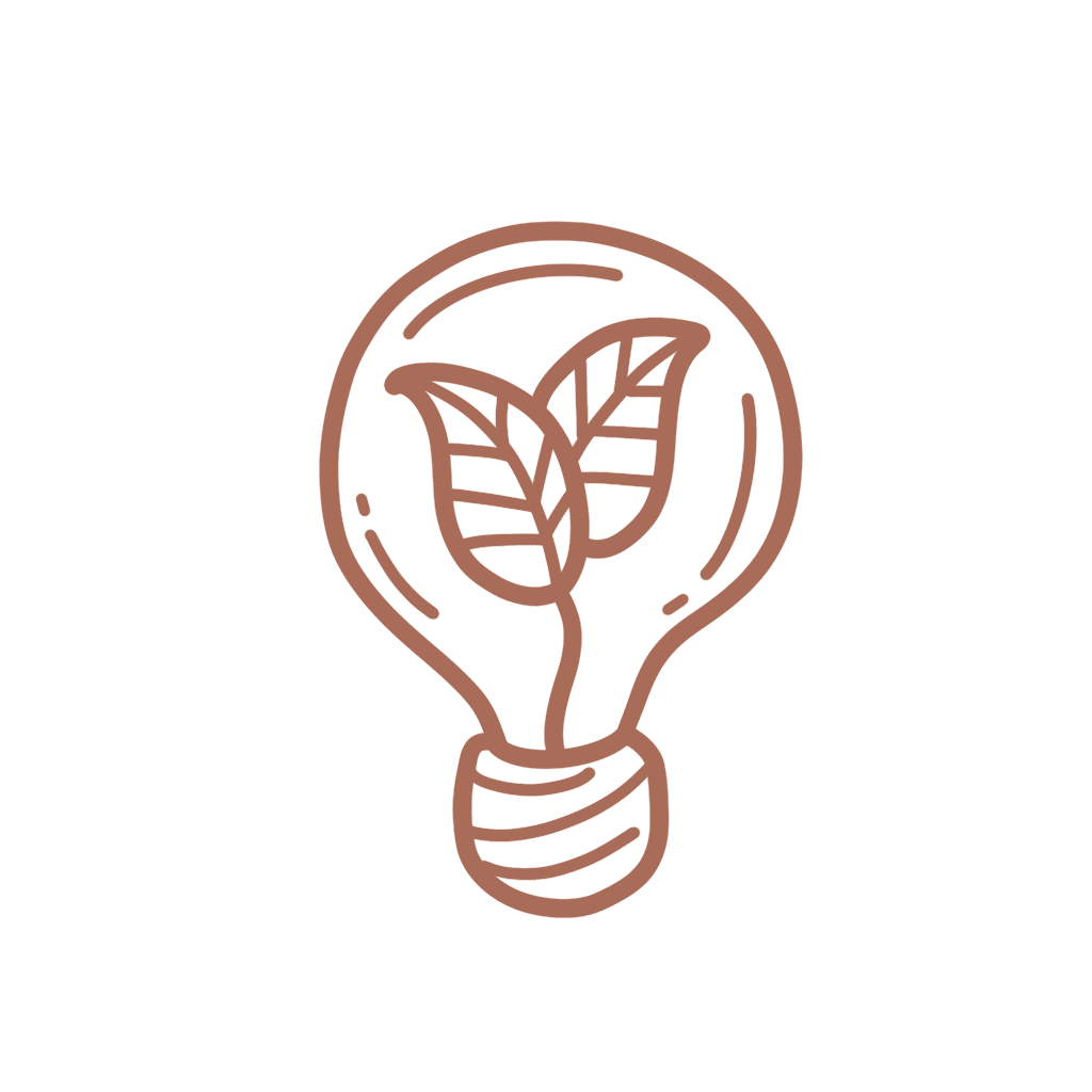 Eco Lightbulb Icon - Rust